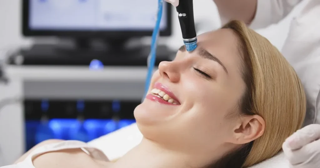 Current image: Women receiving Hydrafacial in Grand Blanc, MI